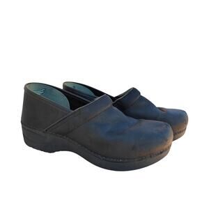 Dansko Black Leather Clogs Women’s EU 40 Slip-On Comfort Shoes